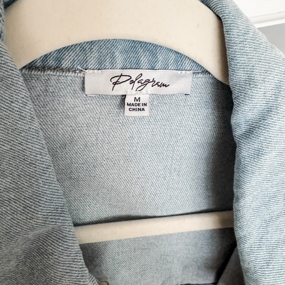 Vici/Polagram Light Blue Embellished Jean Jacket - Picture 5 of 7